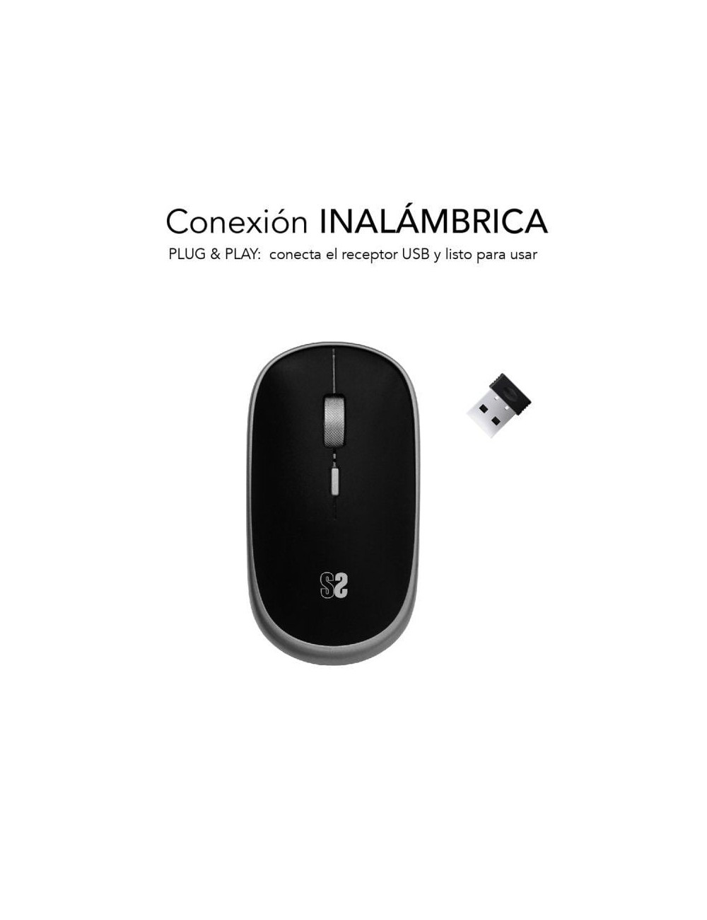 Ratón Mini Inalámbrico Subblim Wireless Mini/ Hasta 1600 DPI/ Gris Espacial