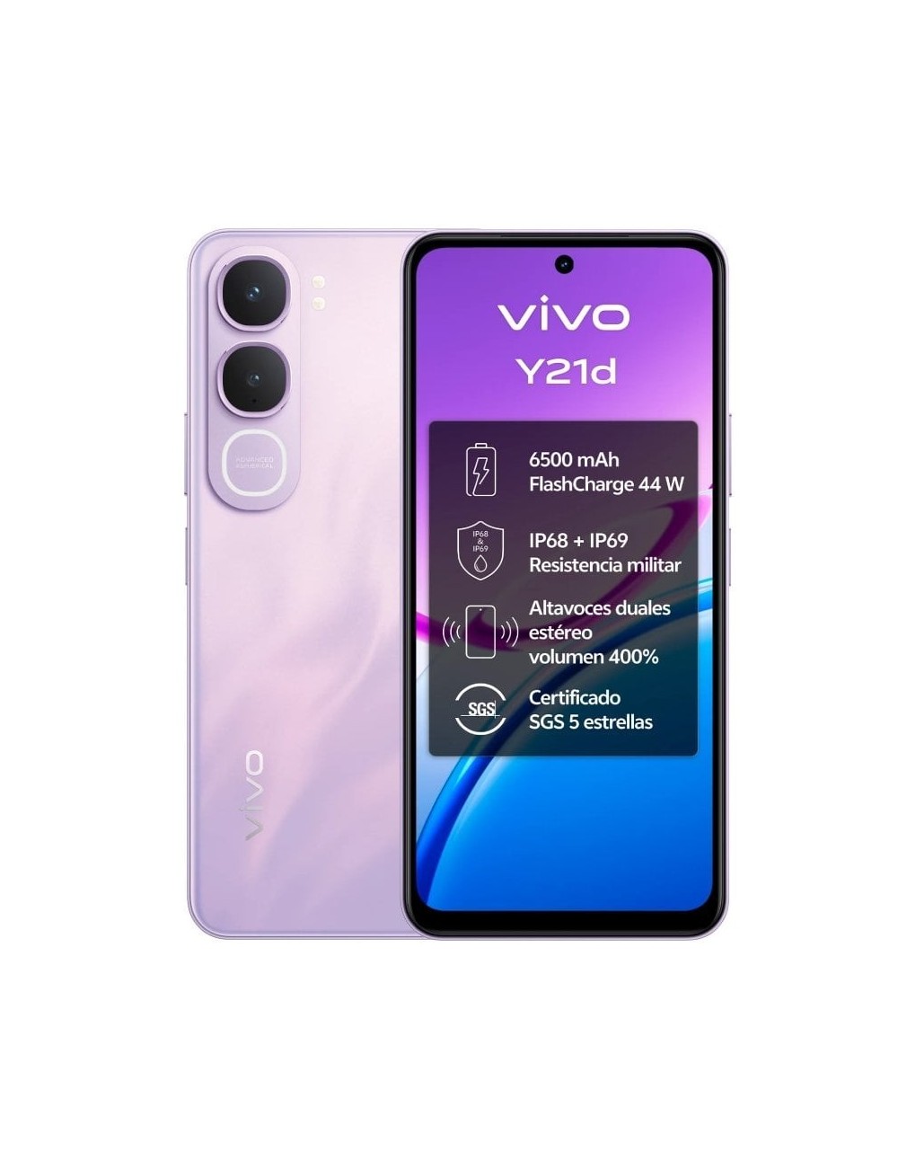 Smartphone Vivo Y21d 4GB/ 128GB/ 6.68'/ Púrpura