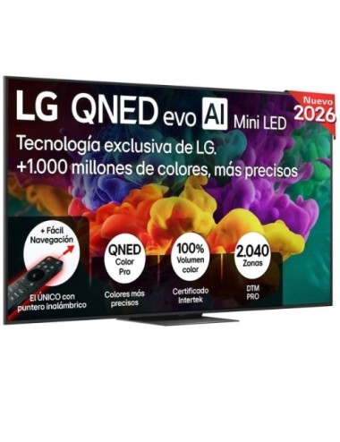Televisor LG QNED evo AI QNED87 Mini LED 75QNED87B6A 75'/ Ultra HD 4K/ Smart TV/ WiFi