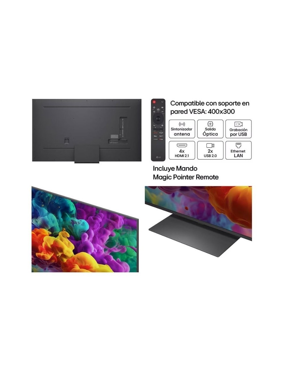 Televisor LG QNED evo AI QNED87 Mini LED 75QNED87B6A 75'/ Ultra HD 4K/ Smart TV/ WiFi