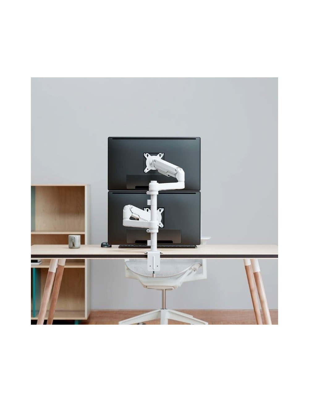 Soporte de Mesa con Contrapeso para 2 Monitores Aisens DT32TSR-441/ Giratorio/ Inclinable/ hasta 9kg