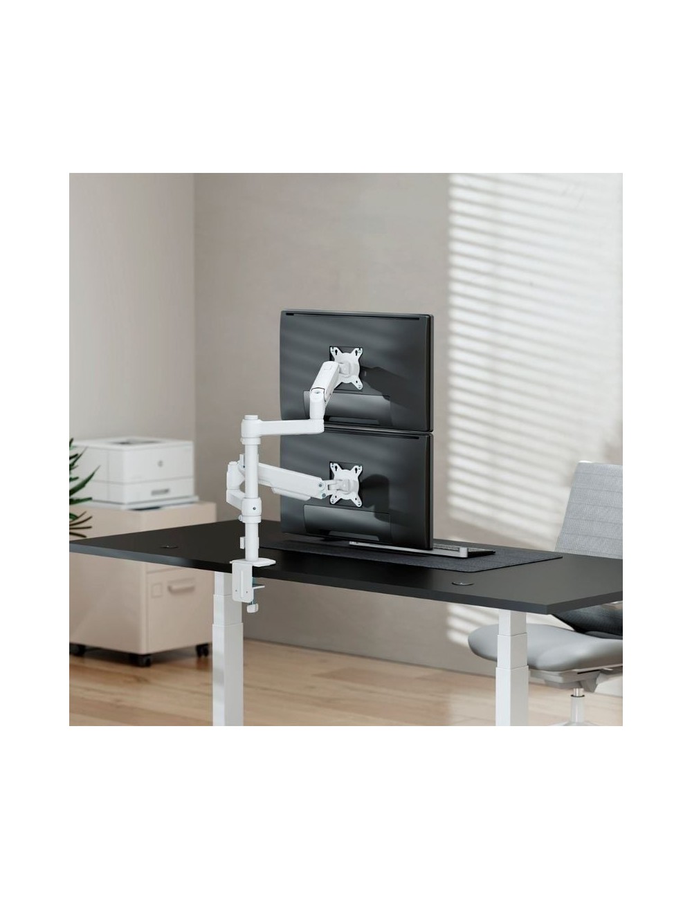 Soporte de Mesa con Contrapeso para 2 Monitores Aisens DT32TSR-441/ Giratorio/ Inclinable/ hasta 9kg