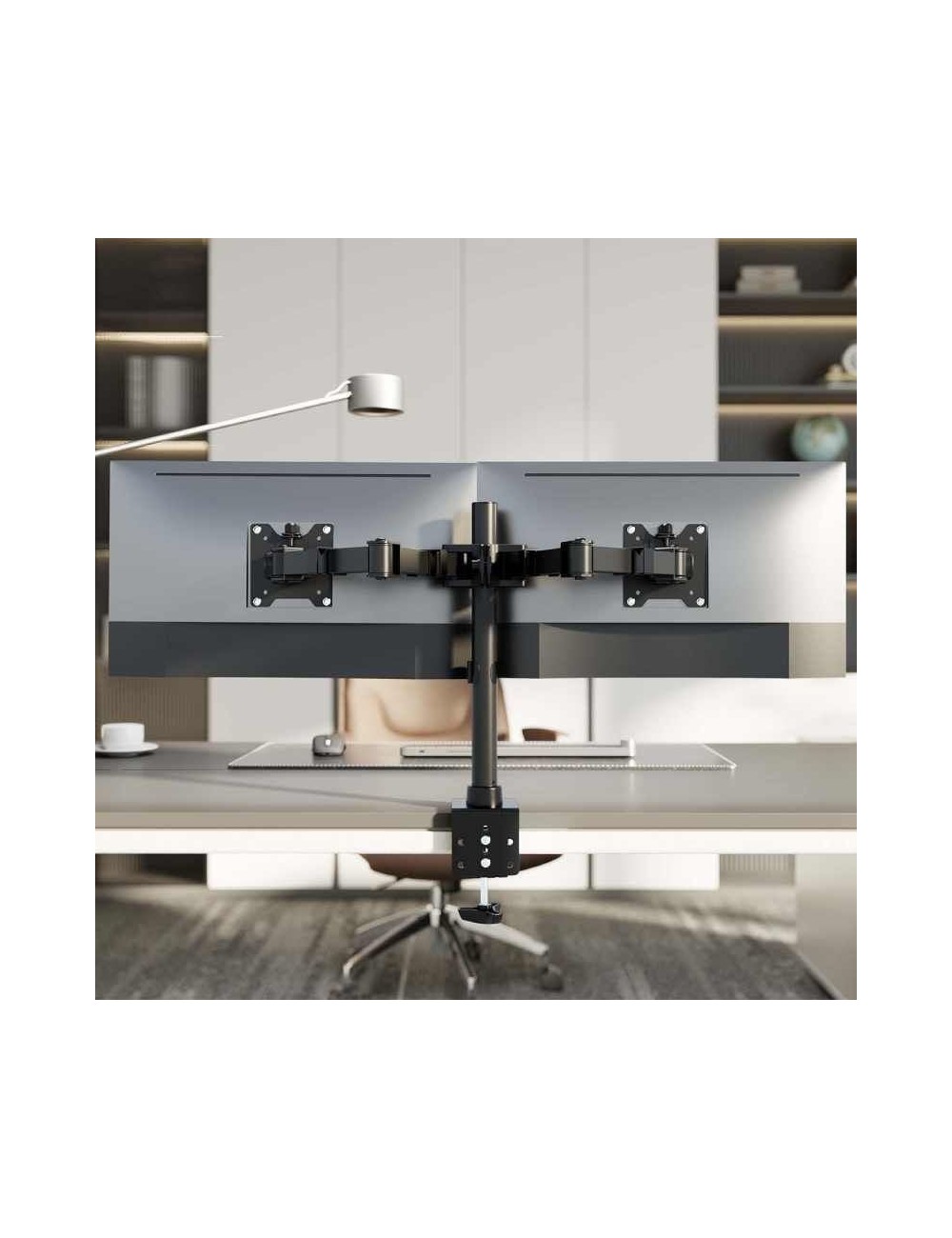 Soporte de Mesa para 2 Monitores Aisens DT35TSR-359/ Giratorio/ Inclinable/  hasta 20kg