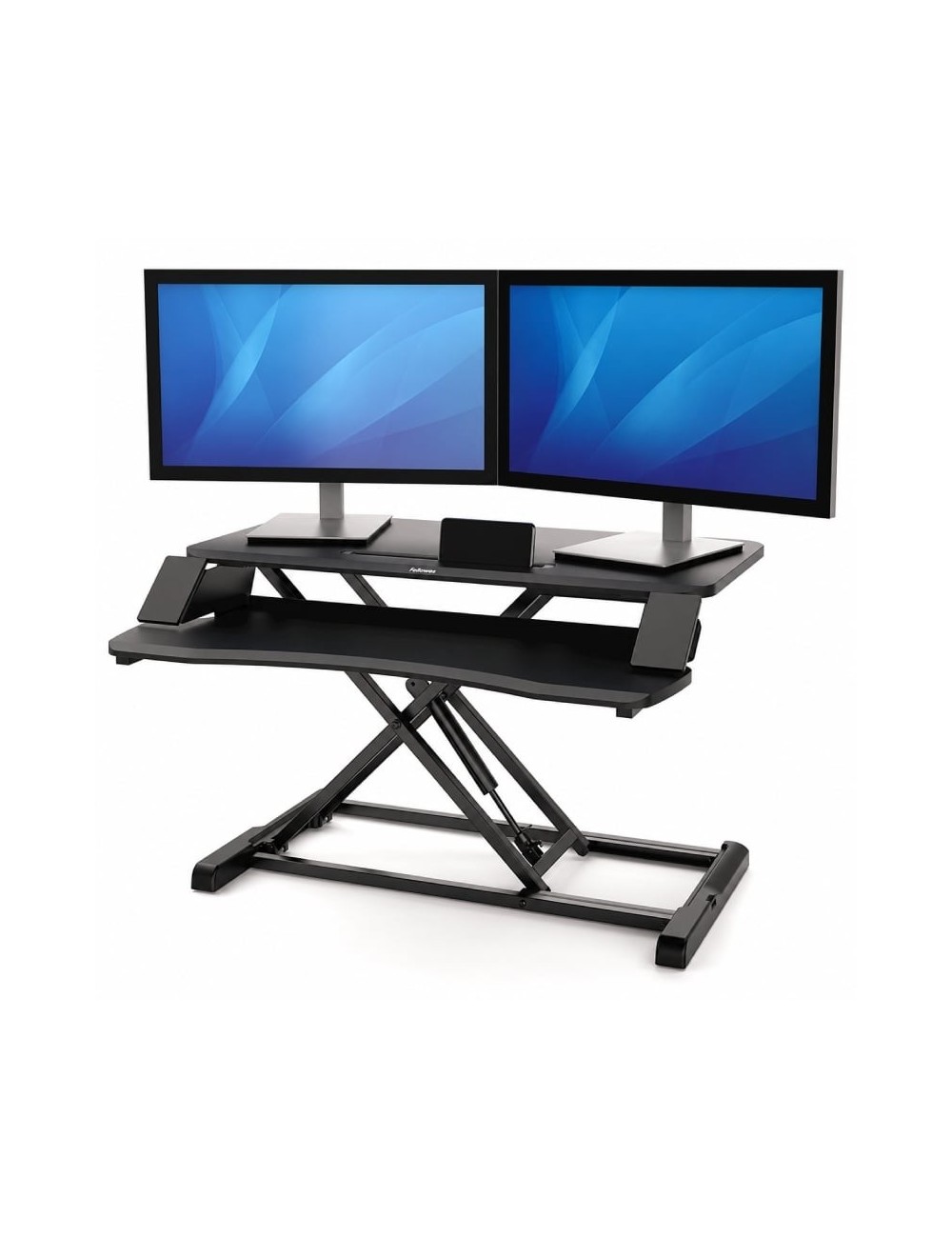 Soporte de Sobremesa Elevable Fellowes Sit-Stand Lotus Corsivo/ hasta 15kg/ Negro
