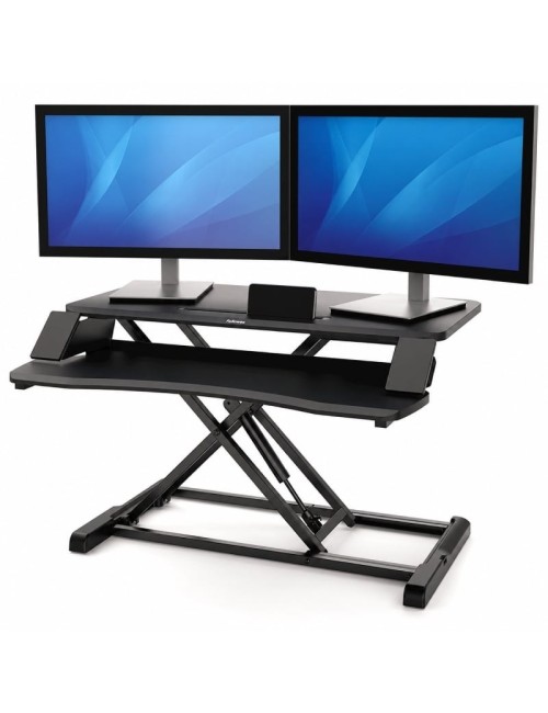 Soporte de Sobremesa Elevable Fellowes Sit-Stand Lotus Corsivo/ hasta 15kg/ Negro