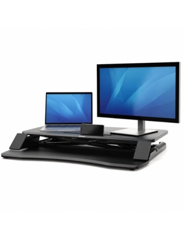Soporte de Sobremesa Elevable Fellowes Sit-Stand Lotus Corsivo/ hasta 15kg/ Negro