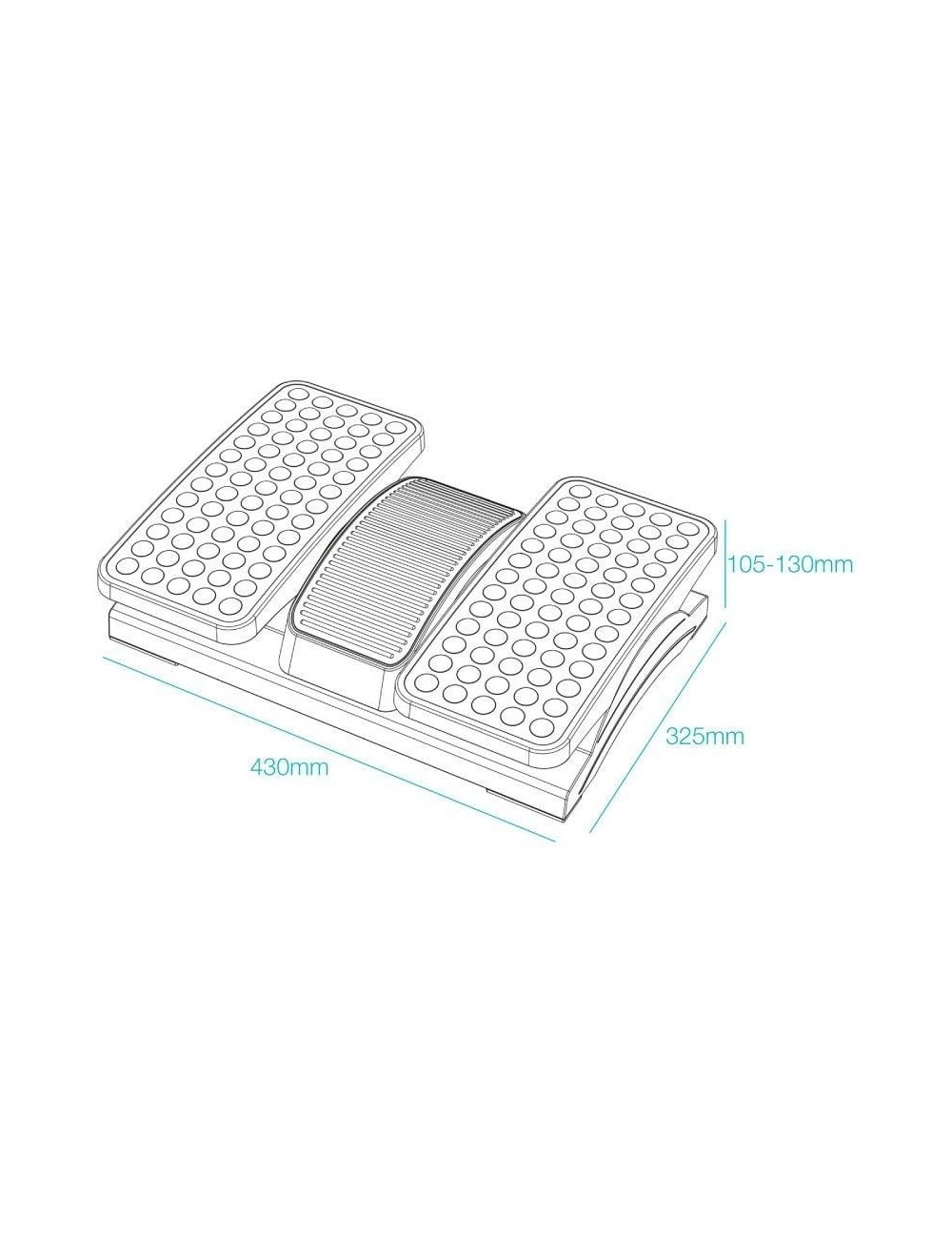 Reposapiés Ajustable/ Inclinable TooQ TQFR0605-B/ 430 x 320 x 105-130 mm
