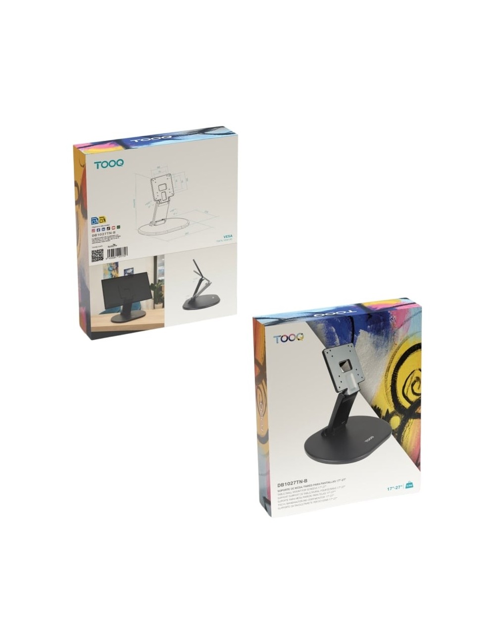 Soporte de Sobremesa para Monitor TooQ DB1027TN-B/ Inclinable/ hasta 6.5kg