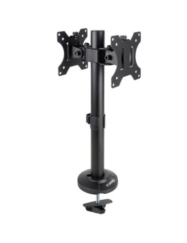 Soporte de Mesa para 2 Monitores TooQ DB1132TN-B/ Giratorio/ Inclinable/ hasta 8kg