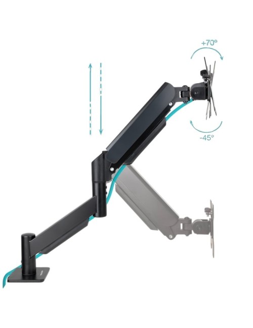Soporte de Mesa para Monitor TooQ DB1340TNR-B/ Giratorio/ Inclinable/ Rotatorio/ Nivelable hasta 10kg