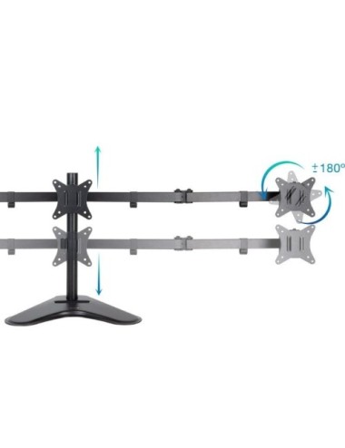 Soporte de Sobremesa para 3 Monitores TooQ DB1704TN-B/ Giratorio/ Inclinable/ hasta 7kg