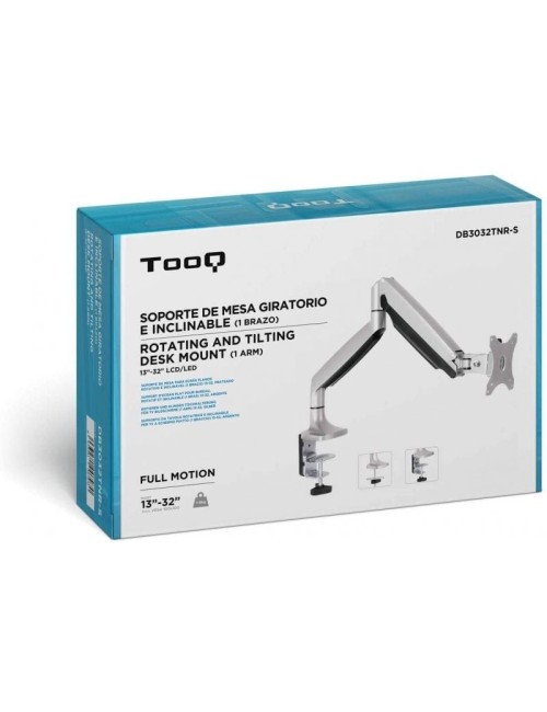 Soporte de Mesa para Monitor TooQ DB3032TNR-S/ Giratorio/ Inclinable/ hasta 9kg