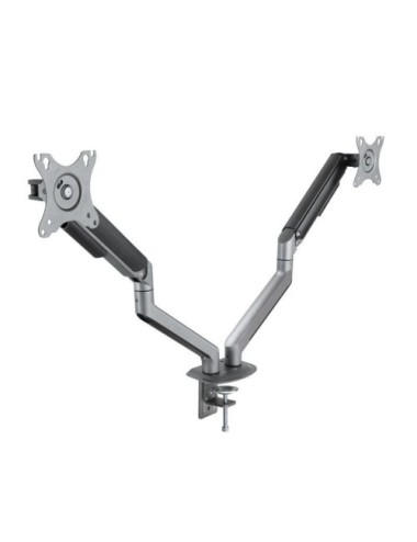 Soporte de Mesa para 2 Monitores TooQ DB4132TNR-G/ Giratorio/ Inclinable/ hasta 9kg