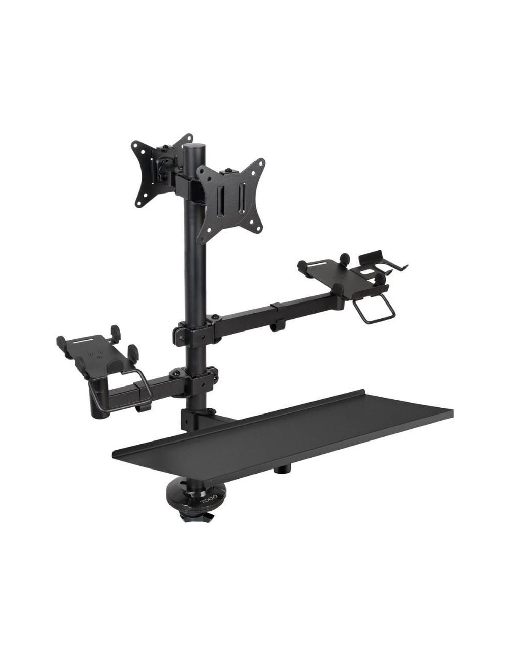 Soporte de Mesa para TPV 2 Monitores TooQ TQPM0003/ Giratorio/ Inclinable/ Rotatorio/ hasta 9kg