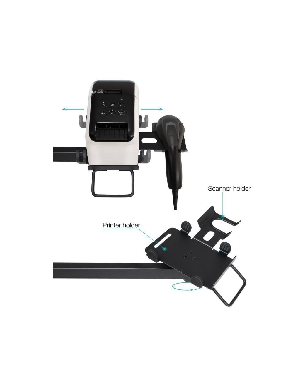 Soporte de Mesa para TPV 2 Monitores TooQ TQPM0003/ Giratorio/ Inclinable/ Rotatorio/ hasta 9kg