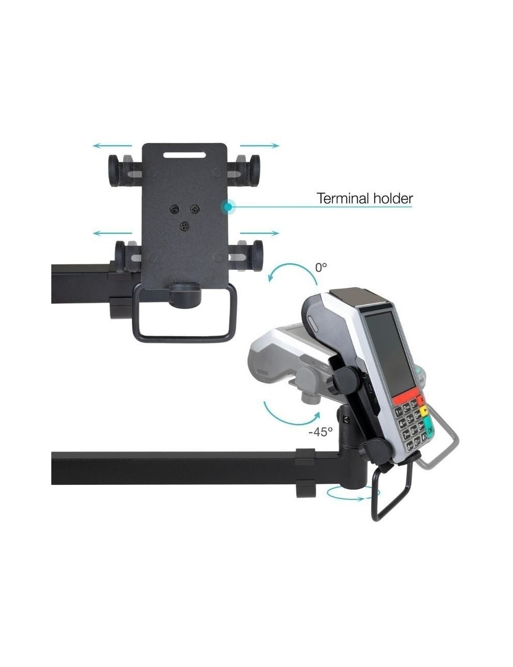 Soporte de Mesa para TPV 2 Monitores TooQ TQPM0003/ Giratorio/ Inclinable/ Rotatorio/ hasta 9kg