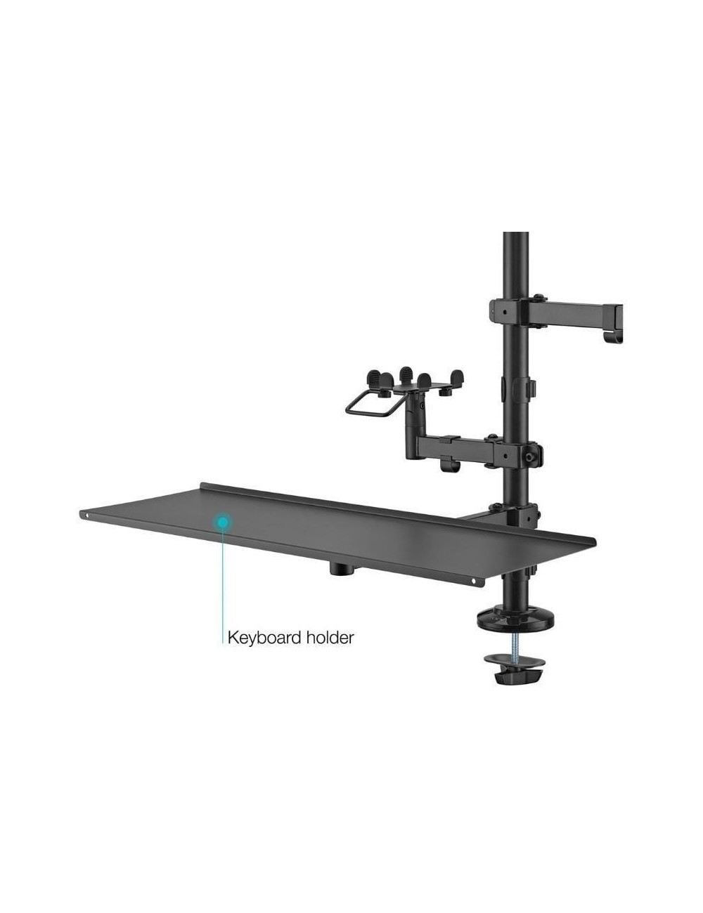 Soporte de Mesa para TPV 2 Monitores TooQ TQPM0003/ Giratorio/ Inclinable/ Rotatorio/ hasta 9kg