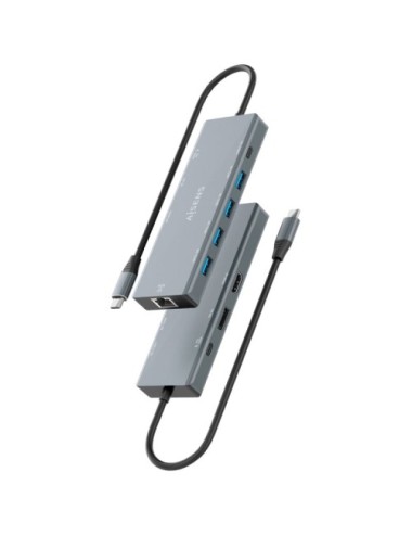 Docking USB Tipo-C Aisens ASUC-9P051-GR/ 1xDisplayPort/ 1xHDMI 4K/ 4xUSB/ 1xUSB Tipo-C/ 1xRJ45/ 1xUSB Tipo-C PD/ Gris