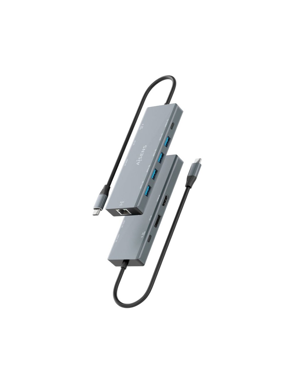 Docking USB Tipo-C Aisens ASUC-9P051-GR/ 1xDisplayPort/ 1xHDMI 4K/ 4xUSB/ 1xUSB Tipo-C/ 1xRJ45/ 1xUSB Tipo-C PD/ Gris