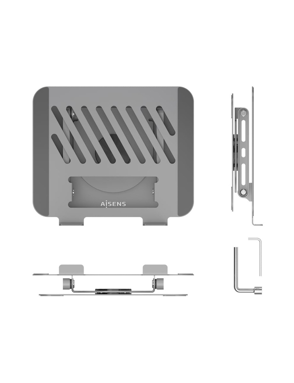 Soporte de Sobremesa Aisens LP5SXL-487 para Portátil de 10-17'/ hasta 3kg