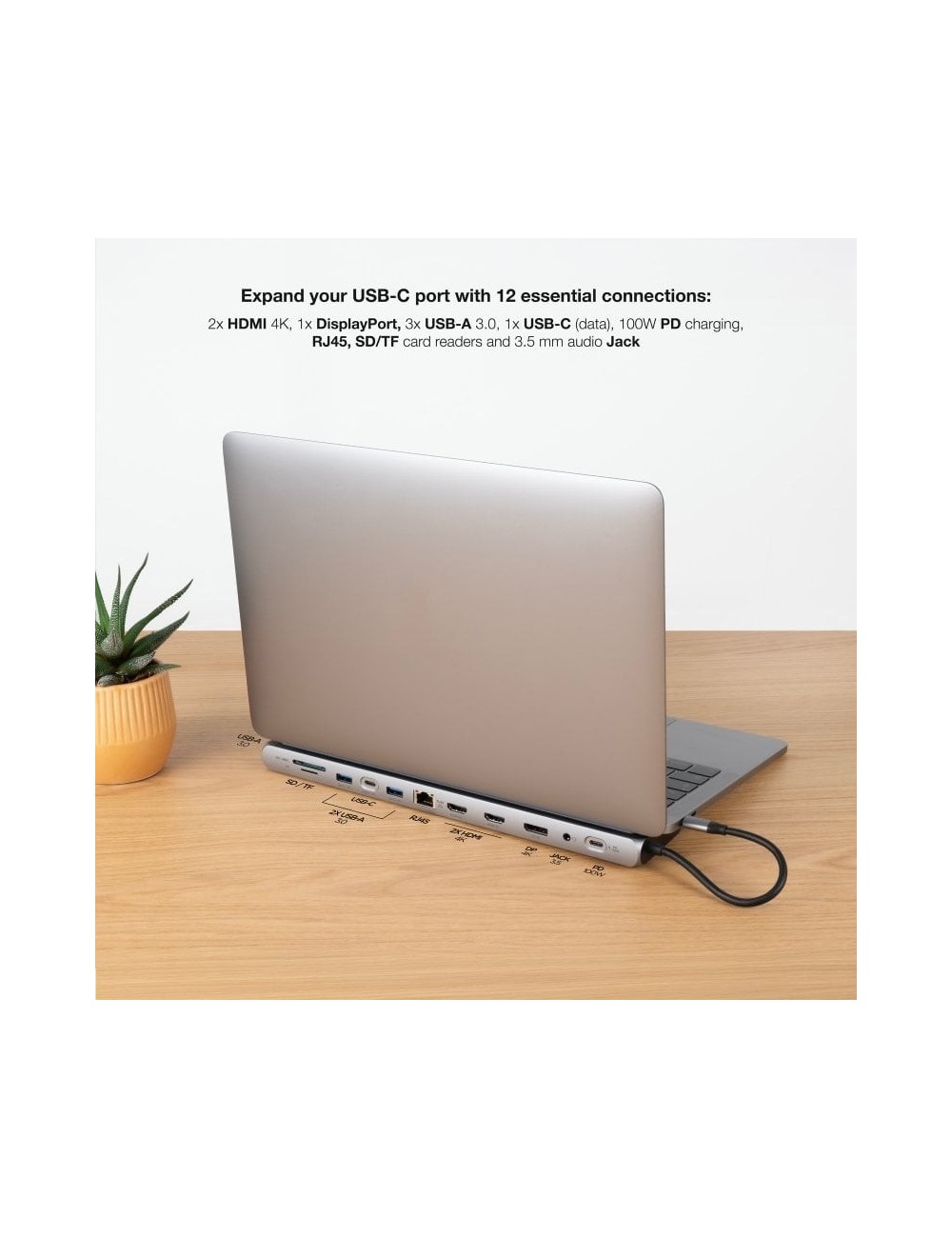 Docking Tipo-C Nanocable 10.16.1012/ 3xUSB/ 1xUSB Tipo-C/ 2xHDMI 4K/ 1xDisplayPort/ 1xRJ45/ 1xLector tarjetas/ 1xJack 3.5/ 1xUSB