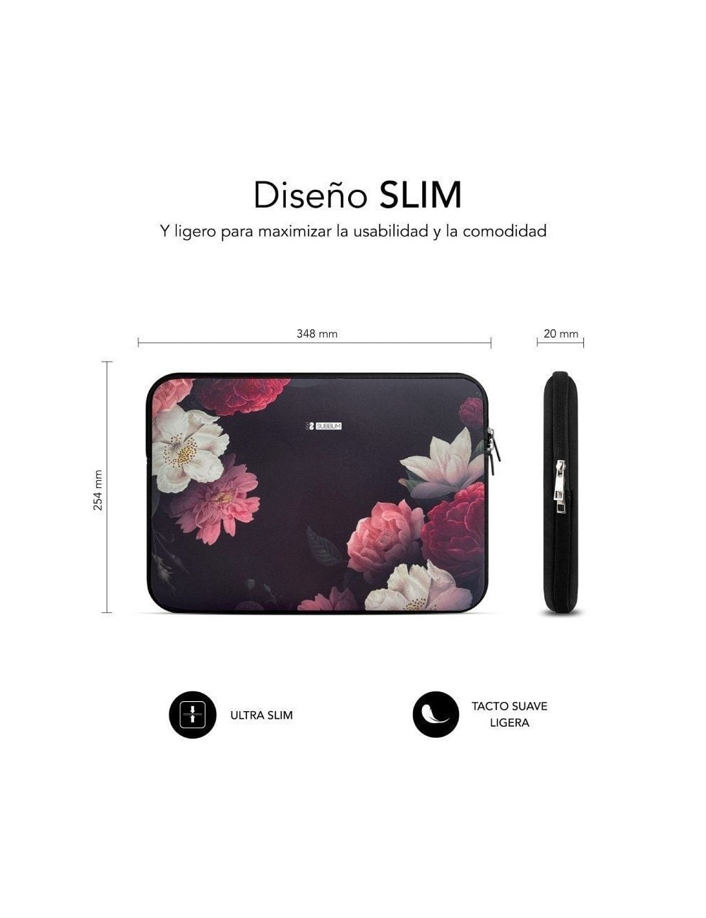 Funda Subblim Trendy Sleeve Neo Flowers para Portátiles hasta 14'