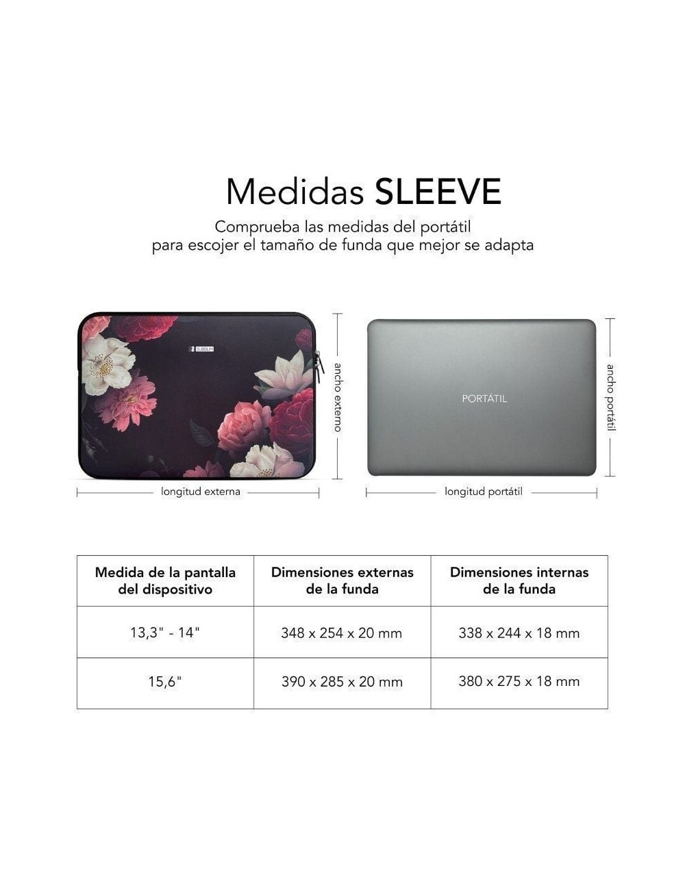 Funda Subblim Trendy Sleeve Neo Flowers para Portátiles hasta 14'