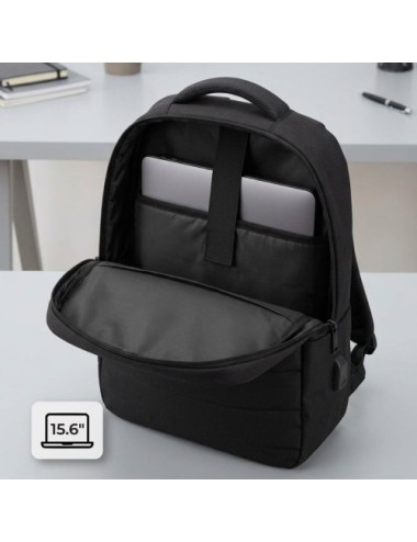 Mochila Subblim Compact Backpack 15L para Portátiles hasta 15.6'/ Repelente al agua/ Cinta para Trolley/ Negra