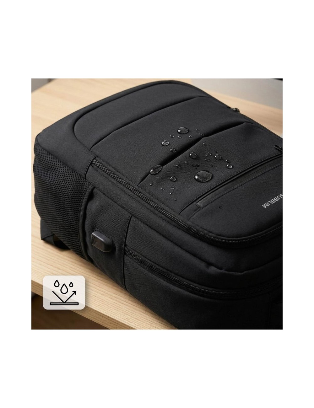 Mochila Subblim City Plus 26L Backpack para Portátiles hasta 16'/ Puerto USB/ Repelente al agua/ Reflectante/ Cinta para Trolley