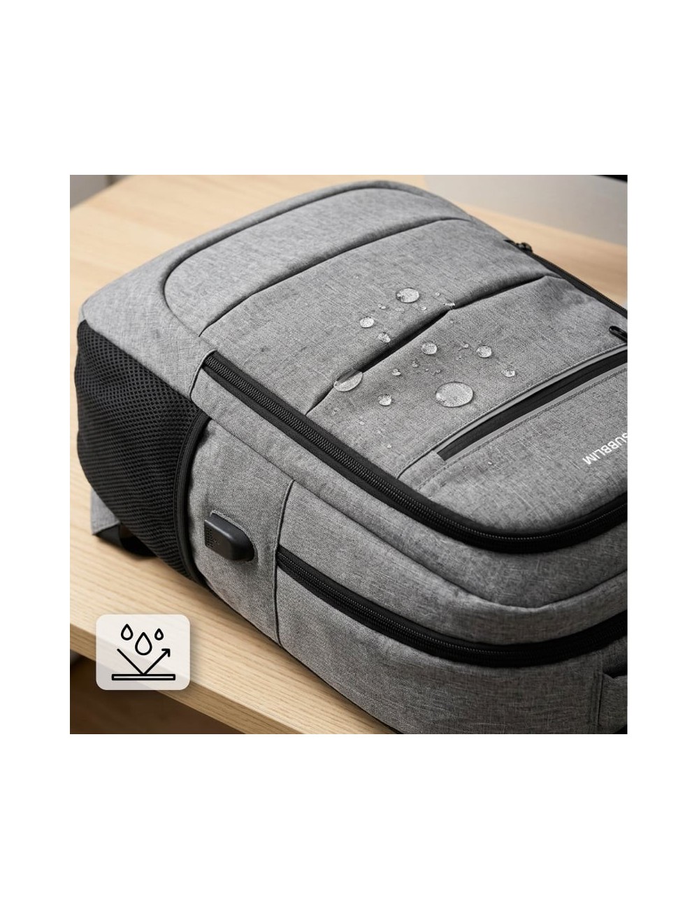 Mochila Subblim City Plus 26L Backpack para Portátiles hasta 16'/ Puerto USB/ Repelente al agua/ Reflectante/ Cinta para Trolley