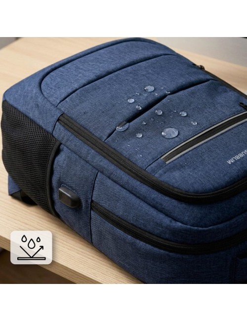 Mochila Subblim City Plus 26L Backpack para Portátiles hasta 16'/ Puerto USB/ Repelente al agua/ Reflectante/ Cinta para Trolley