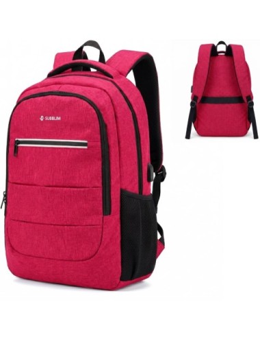 Mochila Subblim City Plus 26L Backpack para Portátiles hasta 15.6'/ Puerto USB/ Repelente al agua/ Reflectante/ Cinta para Troll