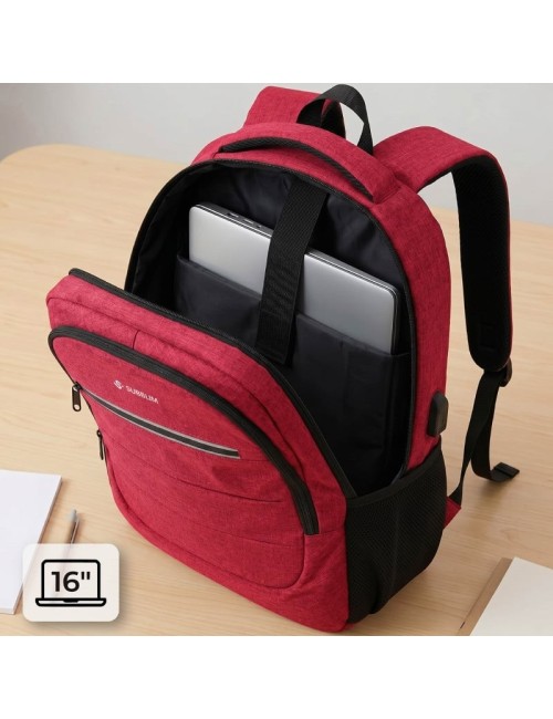 Mochila Subblim City Plus 26L Backpack para Portátiles hasta 15.6'/ Puerto USB/ Repelente al agua/ Reflectante/ Cinta para Troll