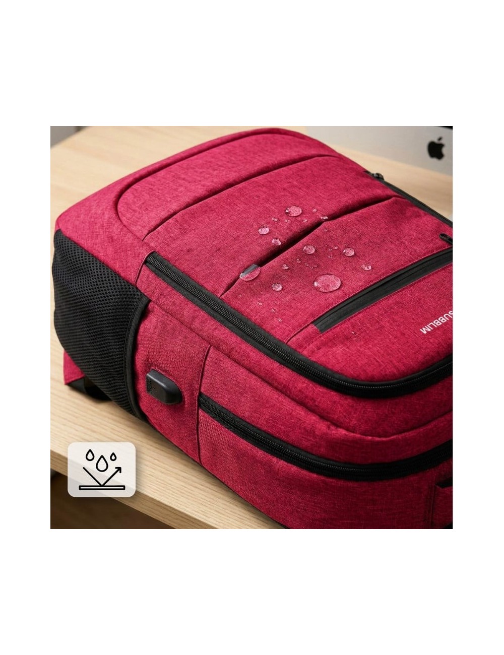 Mochila Subblim City Plus 26L Backpack para Portátiles hasta 15.6'/ Puerto USB/ Repelente al agua/ Reflectante/ Cinta para Troll