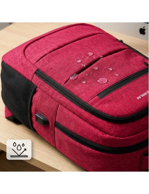 Mochila Subblim City Plus 26L Backpack para Portátiles hasta 15.6'/ Puerto USB/ Repelente al agua/ Reflectante/ Cinta para Troll