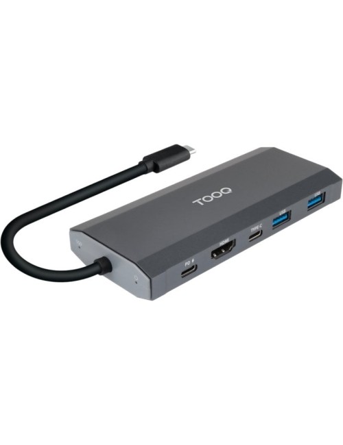 Docking/Caja Externa USB Tipo-C TooQ TQE-2241G/ Ranura SSD M.2/ 1xHDMI/ 2xUSB/ 1xUSB Tipo-C/ 1xLector Tarjetas/ 1xUSB Tipo-C PD