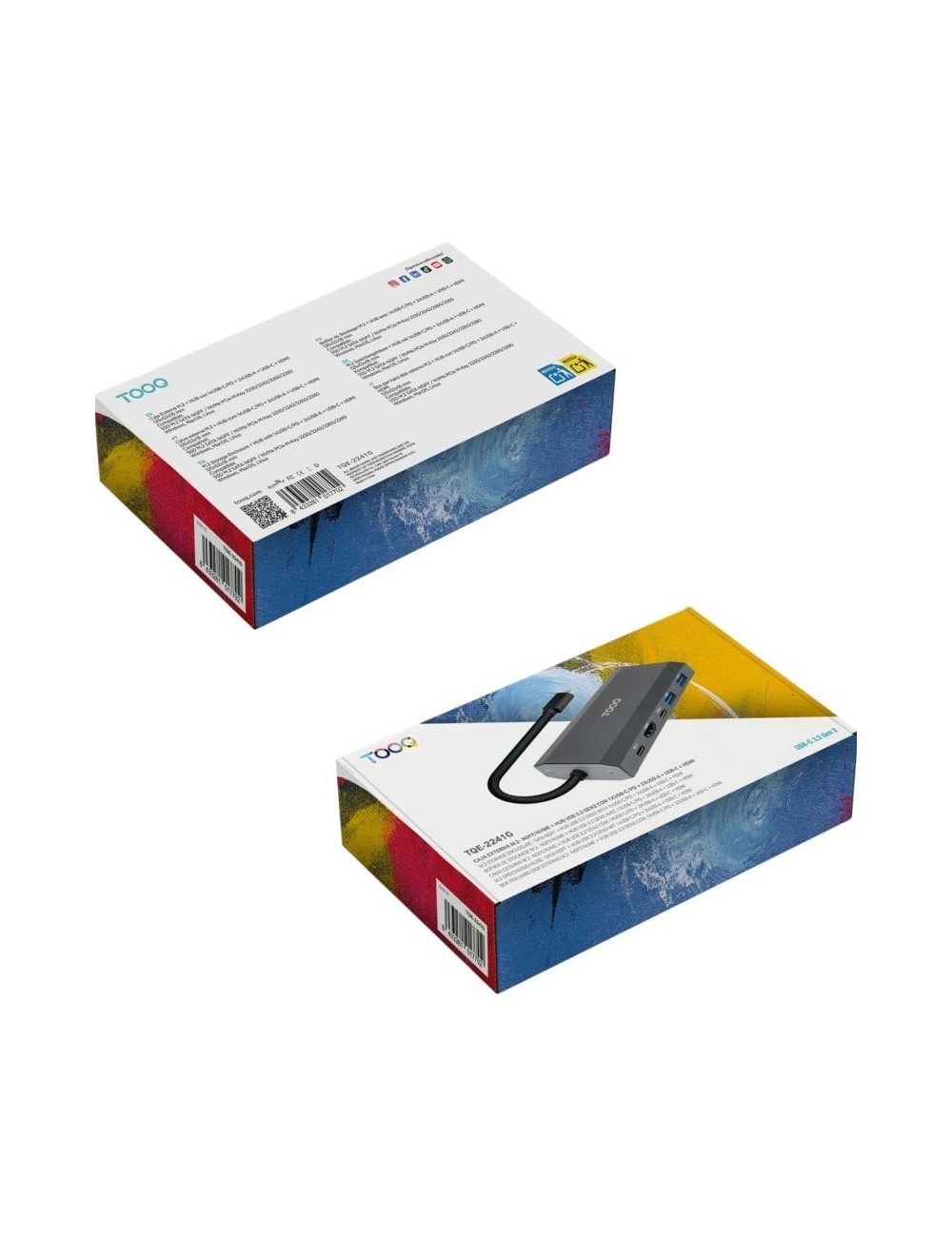 Docking/Caja Externa USB Tipo-C TooQ TQE-2241G/ Ranura SSD M.2/ 1xHDMI/ 2xUSB/ 1xUSB Tipo-C/ 1xLector Tarjetas/ 1xUSB Tipo-C PD