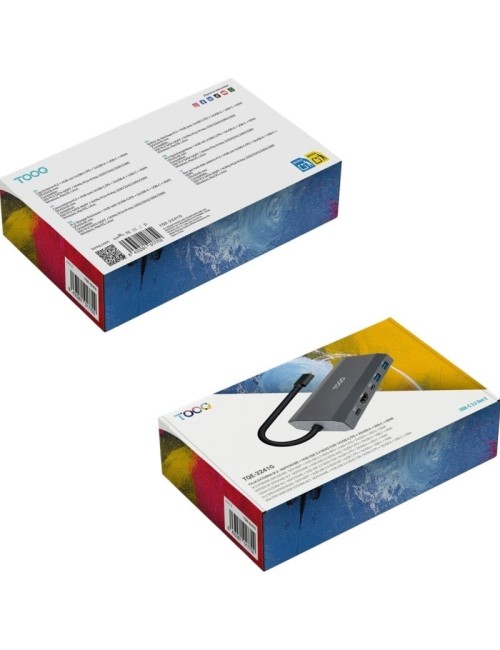 Docking/Caja Externa USB Tipo-C TooQ TQE-2241G/ Ranura SSD M.2/ 1xHDMI/ 2xUSB/ 1xUSB Tipo-C/ 1xLector Tarjetas/ 1xUSB Tipo-C PD