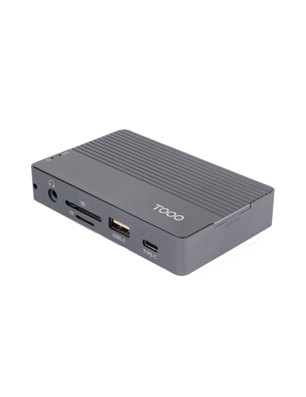 Docking/Caja Externa USB Tipo-C TooQ TQE-2242G/ Ranura SSD M.2/ 1xHDMI/ 1xRJ45/ 1xUSB/ 1xUSB Tipo-C/ 1xLector Tarjetas/ 1x Jack 