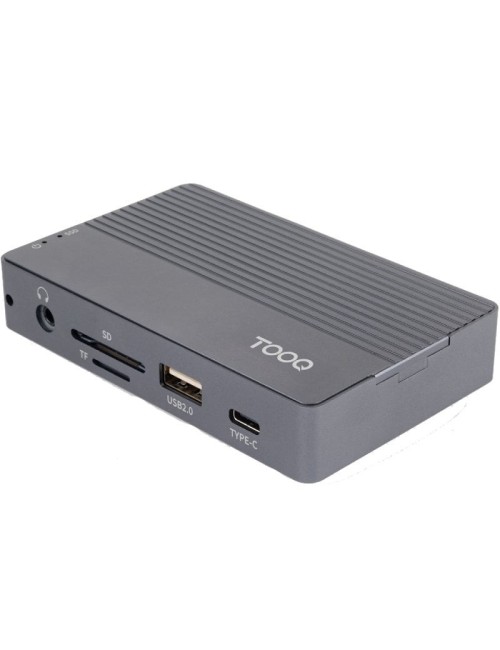 Docking/Caja Externa USB Tipo-C TooQ TQE-2242G/ Ranura SSD M.2/ 1xHDMI/ 1xRJ45/ 1xUSB/ 1xUSB Tipo-C/ 1xLector Tarjetas/ 1x Jack 