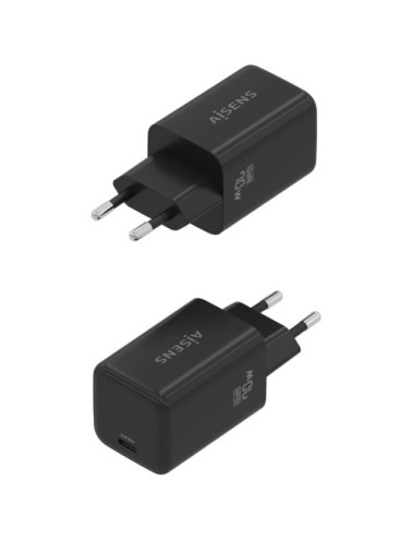 Cargador de Pared GaN Aisens ASCH-70W1P089-BK/ 1xUSB Tipo-C/ 70W
