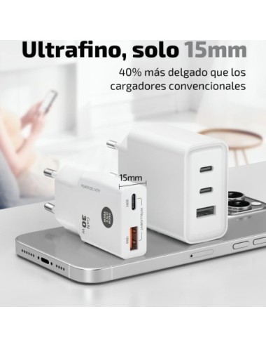 Cargador de Pared Tech One Tech TEC2231/ 1xUSB Tipo-C/ 1xUSB + Cable USB Tipo-C/ 30W/ Blanco