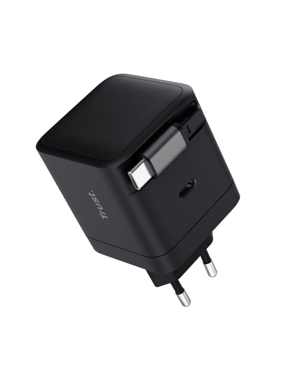 Cargador de Pared Trust Maxo 65W/ 1xUSB Tipo-C/ Incluye Cable USB Tipo-C Retráctil/ 65W