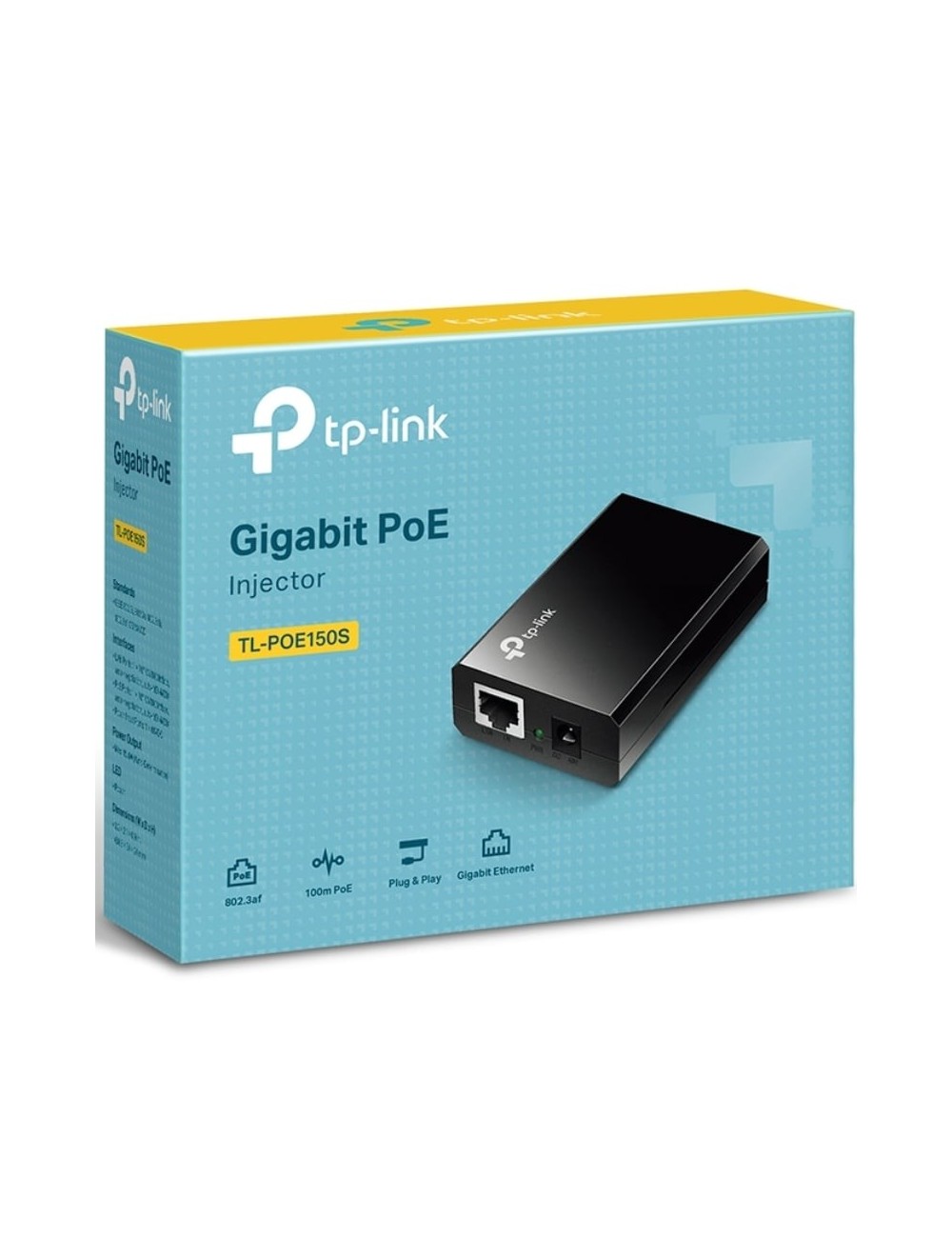 Inyector PoE TP-Link POE150S/ 802.3af/ 2 Puertos RJ45