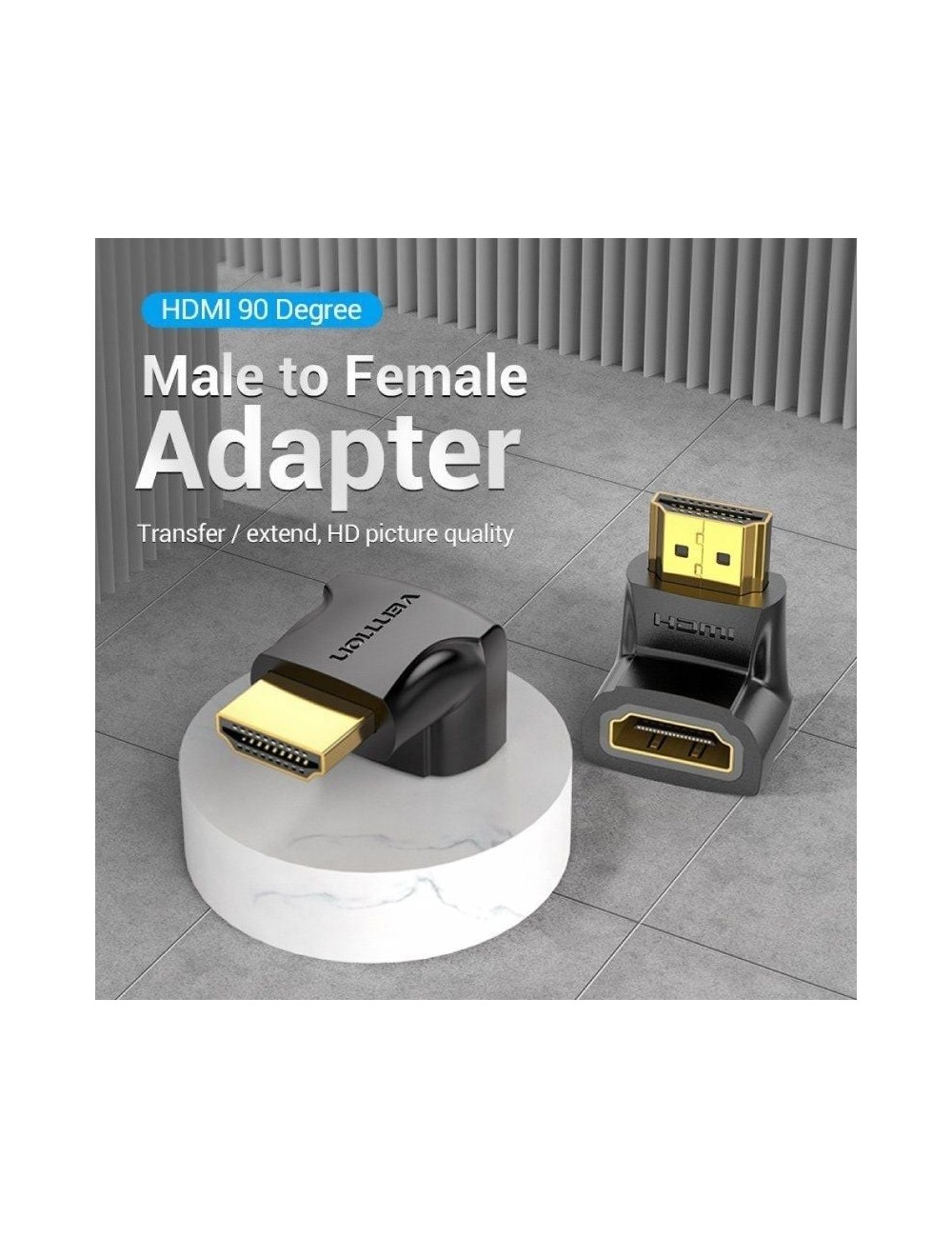 Adaptador HDMI 4K 90º Vention AIOB0/ HDMI Macho - HDMI Hembra