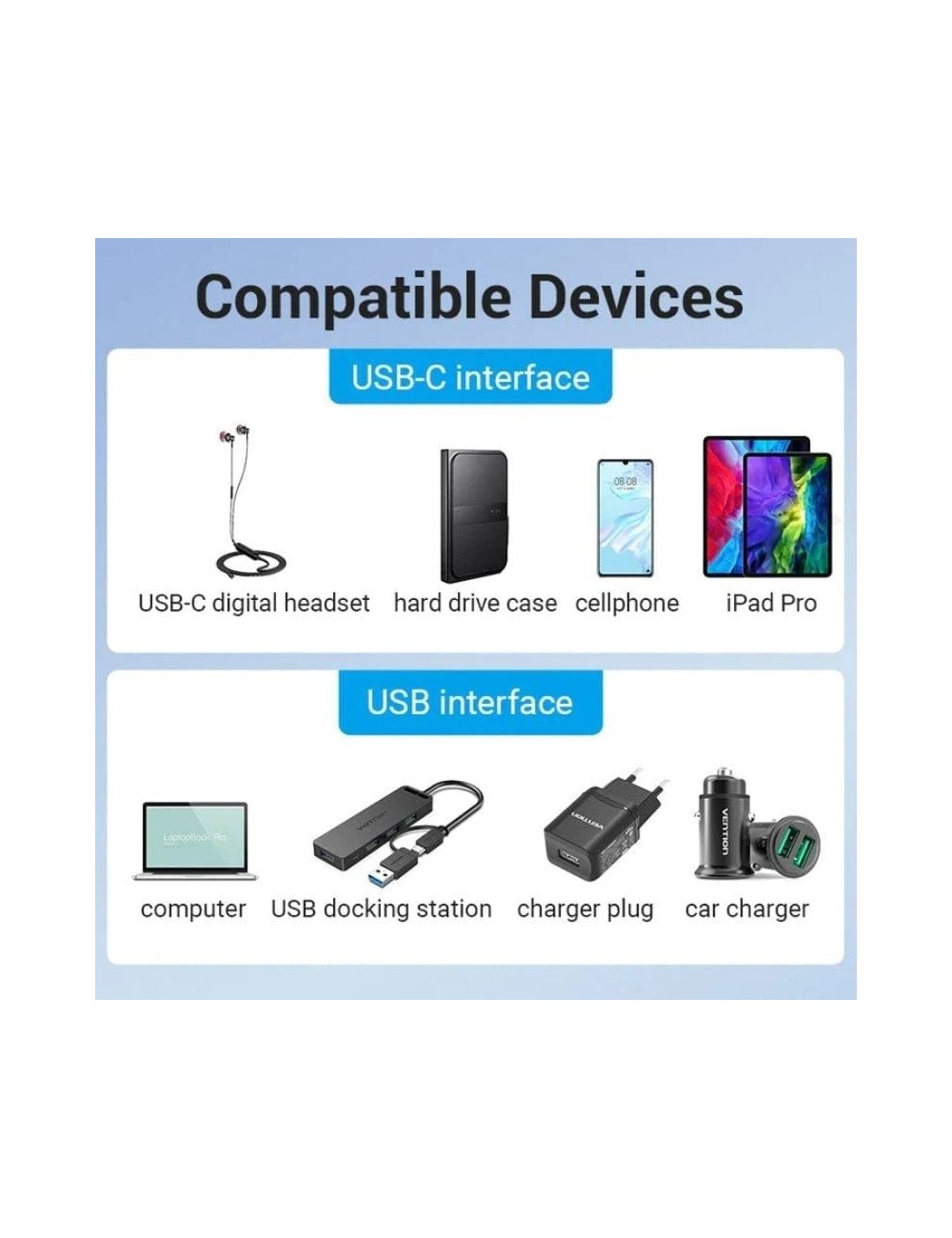 Adaptador USB 3.0 Vention CDPH0/ USB Macho - USB Tipo-C Hembra