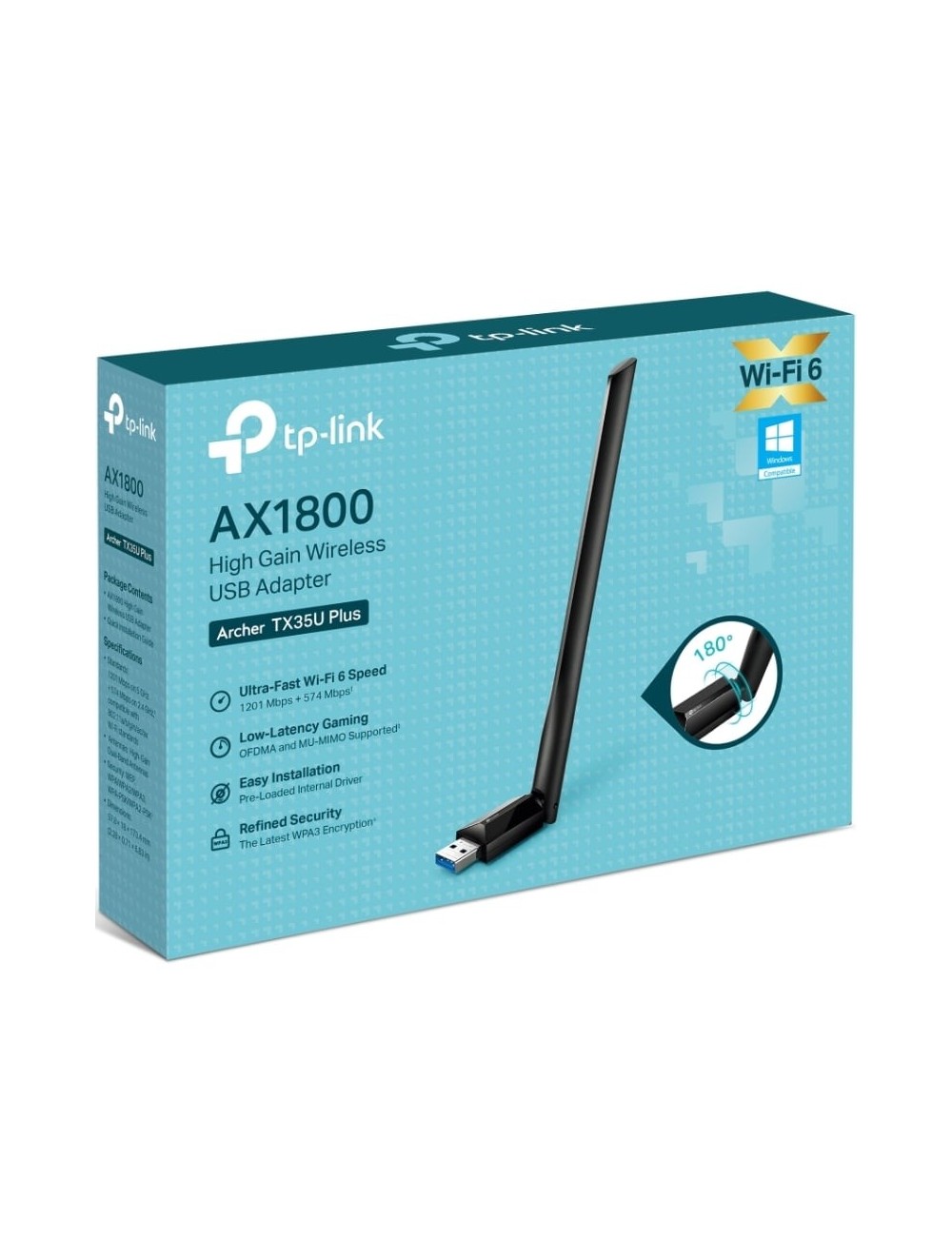 Adaptador USB - WiFi TP-Link Archer TX35U Plus/ 1800Mbps