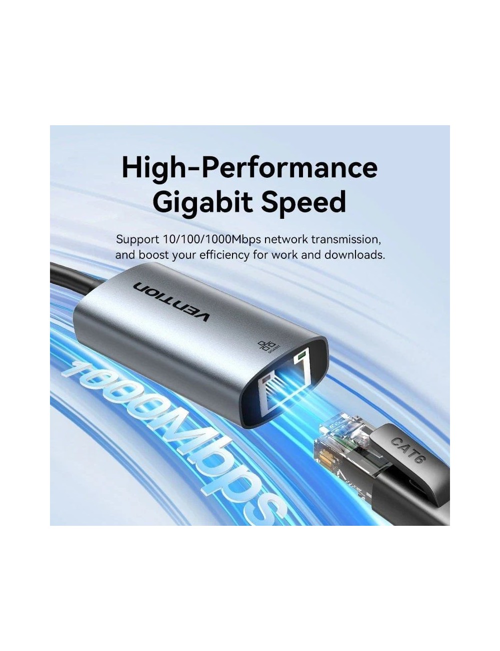 Adaptador USB/USB Tipo-C - RJ45 Vention CFQHB/ 1000Mbps
