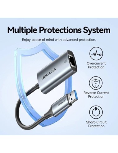 Adaptador USB/USB Tipo-C - RJ45 Vention CFQHB/ 1000Mbps