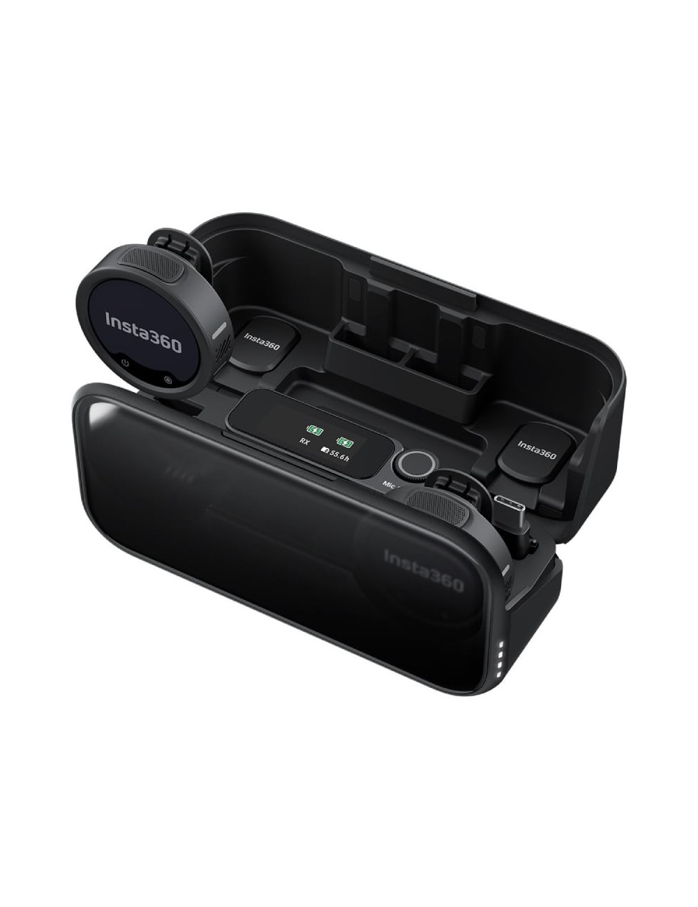 Micrófono Inalámbrico con Clip Insta360 Mic Pro (2 TX + 1 RX)/ USB Tipo-C/ Incluye Receptor/ 2 unidades